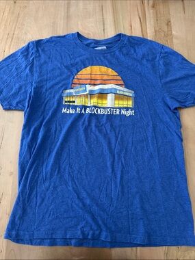 Blue Blockbuster Graphic Tee - Make It A BLOCKBUSTER Night